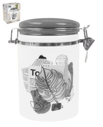 Банка для сыпучих керамическая (доломит) с клипсой  825мл Сегодня, в п/у Lavenir HC810-L812