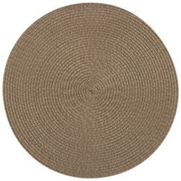 Салфетка сервировочная полипропиленовая круглая d-38см плетеная, бронзовая Рыжий кот PPW-03/312365