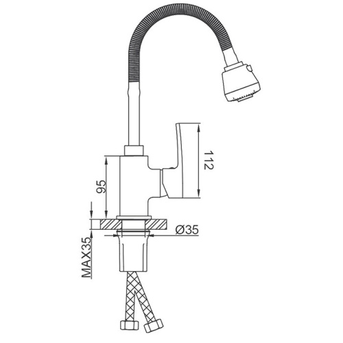 Смеситель для кухни с гибким изливом Frud R44152 Frud 43013