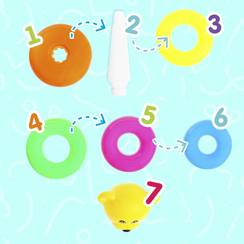 Пирамидка пластиковая Мишка 5 колец 18,5см, в сетке 2996264