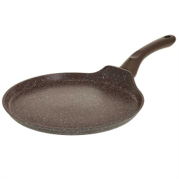 Блинница алюминиевая литая с антиприг. мраморным покрытием Brown Marble d-24см с бакелит. ручкой Alpenkok AK-0068/24N