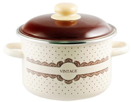 Кастрюля эмалированная Vintage 2,0л цилиндрическая с металл. крышкой Appetite 6RD161M
