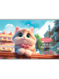 Альбом для рисования 40 листов Зеленоглазая кошка, на скрепке 40-2221