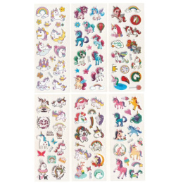 Наклейки Единорог 6 видов 7х17см Р307-15 ТКН719