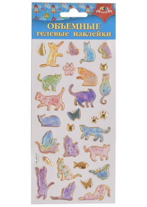 Наклейки объемные гелевые Кошечки С3536-10