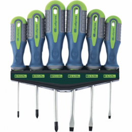 Отвертки набор  6шт. обрезиненные (трехкомпонентные) ручки, с магнитным наконечником Сибртех 13374