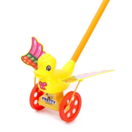 Игрушка-каталка с ручкой пластиковая Птичка, в ассортименте, в пакете 593644