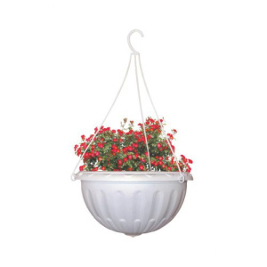 Кашпо подвесное пластиковое Джулия 8л белый Альтернатива М1458