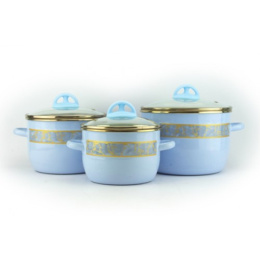 Эмаль набор посуды Магн 3 предм. кастрюли конические со стеклян. крышками 2л, 3л, 4л Полонез Эмаль Магнитогорск 3-305/4