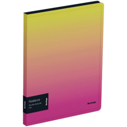 Папка с зажимом Berlingo Radiance 17мм 600мкм с внутренним карманом, желтый/розовый градиент FSC_A4001
