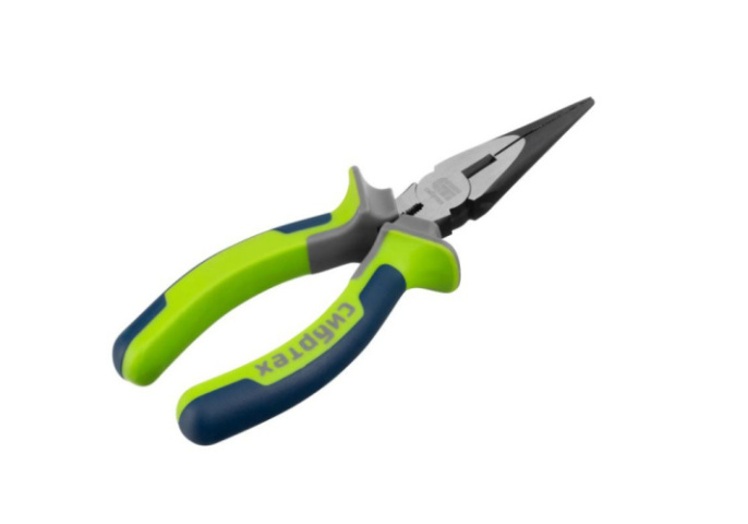 Длинногубцы прямые 160мм обрезиненные (трехкомпонентные) ручки, фосфатирование Сибртех 17155