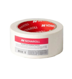 Скотч малярный (крепп) 48мм х 25м, 120мкм, белый, в инд/у Novaroll 0115-155X