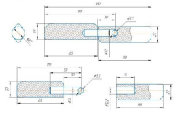 Петля гаражная каплевидная Булат 22х180 без подшипника Булат 42325