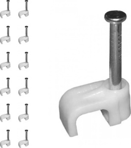 Держатель кабеля 12мм прямоуг. (30 шт) РосДюбель 055-12к