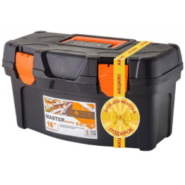 Ящик для инструментов пластиковый 16" Master Economy + органайзер 5,5" Master 40,8x21,8x22,3см, черный/оранжевый Blocker BR6671ЧРОР