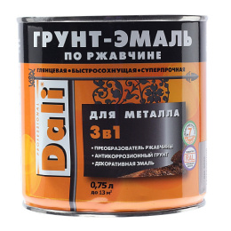 Грунт-эмаль по ржавчине RAL7004 серая "DALI" 3 в 1 РОГНЕДА 0,75л 19301