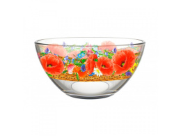 Салатник стеклянный большой 190мм/1,5л Маковое поле Декостек 326/1-Д