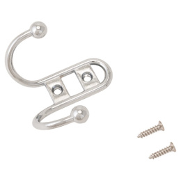 Крючок-вешалка Стандарт 208 B CP хром, 2-х рожковый, европакет Стандарт 233 