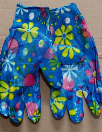 Перчатки нейлоновые обливные с полиуретановым покрытием Люкс, цветные