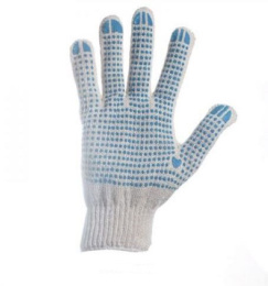 Перчатки хлопчатобумажные с ПВХ Точка, класс вязки 10, 4-х нитка, в ассортименте Мир и Стандарт