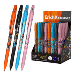 Ручка шариковая ErichKrause R-301 Stick Ну, погоди! Каникулы, синяя, 0,7мм 63070