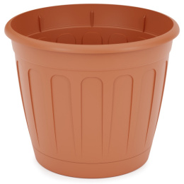 Горшок для цветов пластиковый Дионис с поддоном 3,6л d-20см коричневый Альтернатива М8248