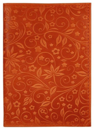 Обложка для автодокументов, кожа, Флаверс, рыжий, сплошное тиснение 5,2-055-234-0