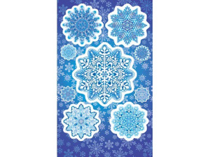 Наклейки 15,9х9,8см Снежинки 0-11-5130