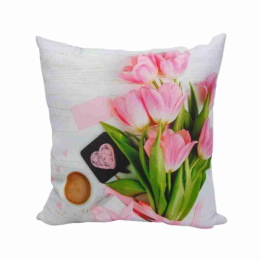 Подушка 35х35см габардин, поплин Букет ДомВелл 