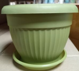 Горшок для цветов пластиковый Флора с поддоном 1,6л d-17см h-12,5см папоротник 5plast 5PL0650