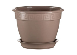 Горшок для цветов пластиковый Антик с поддоном  1,6л d-17см h-13см фраппе 5plast 5PL0442