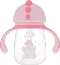 Поильник детский пластиковый с трубочкой 240мл Unicorn, розовый Little Angel LA2932РЗ