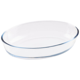 Форма для запекания стеклянная жаропрочная овальная с бамбуковой крышкой 3 в 1 Cristallino 32x23x7см 2,4л Mallony 108342