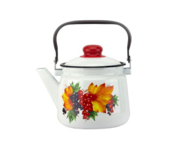 Чайник эмалированный 2,5л с подвижной металл. ручкой с декором Магн Смородина Эмаль Магнитогорск 01-2711/4