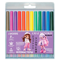 Фломастеры 12 цветов Devente Amai Menoko 5081639