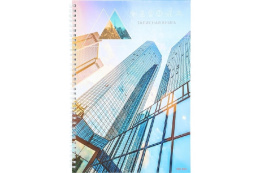 Книжка записная А4  80 листов Небоскребы из стекла, гребень 80-6665
