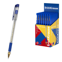 Ручка шариковая ErichKrause Ultra L-30 Gold Stick & Grip Classic, синяя 0,7мм 63112