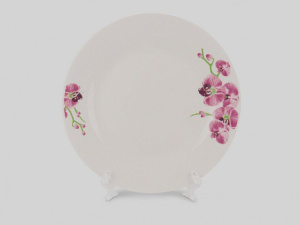 Тарелка фарфоровая мелкая 200мм Орхидея Фокус т8-88837