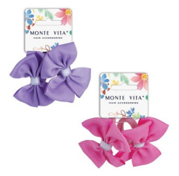 Резинки для волос Monte Vita набор   2шт. с бантиком 8х3,5см, ассорти 457109