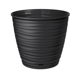 Горшок для цветов пластиковый Saffron с поддоном 2,6л d-17,7см черный Homver 221610230/02