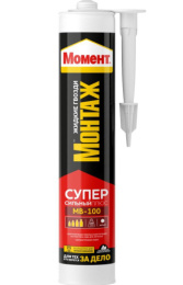 Клей (жидкие гвозди) Момент Монтаж суперсильный плюс 380г белый Момент МВ-100