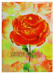 Папка адресная Поздравляем! Золотая роза, ламинированная (пухлая) ПЛ4007-5899