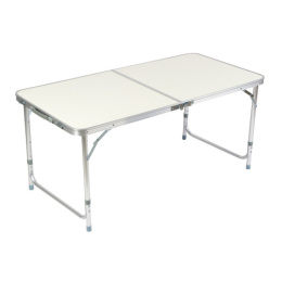 Стол складной походный стальной столешница из влагост. пластика 120х60х70см, бежевый Руссо туристо 121-081