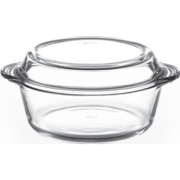 Кастрюля стеклянная жаропрочная круглая 1,5л 21,8х18,7см, в коробке Borcam 59023