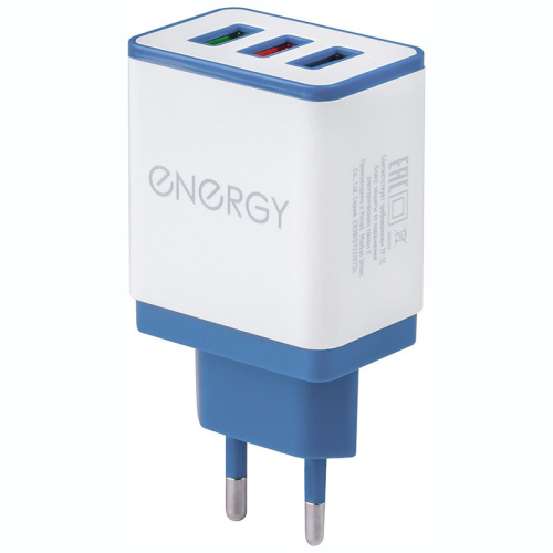 Зарядное устройство сетевое 3 USB разъема 2,1А, белый Energy ET-34/104292