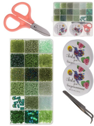 Набор для творчества. Украшения из бисера, зеленый БИС-8376