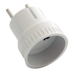 Европереходник сетевой 1 гнездо 6А без заземления, малый, белый Веллконт ПУ10/16-002