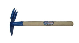 Мотыжка комбинированная 3 зуба + лепесток деревянный черенок Инструм-Агро МКП-3-2/011002