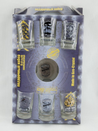 Набор Подарочный стеклянный  7 предметов (6 стопок + пепельница) For Men, в ассортименте, в п/у Gid Glass D1162/01+D1022/06