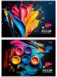 Альбом для рисования 40 листов Яркое творчество-2, на скрепке 40-7785